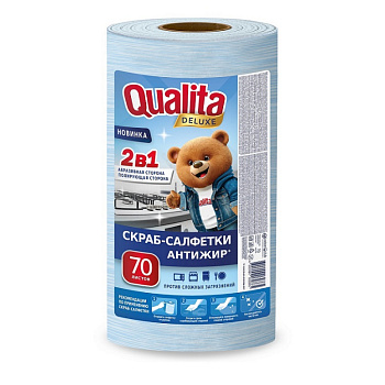 Скраб/салфетки Qualita 70шт Deluxe в рулоне Скраб/салфетки Qualita 70шт Deluxe в рулоне