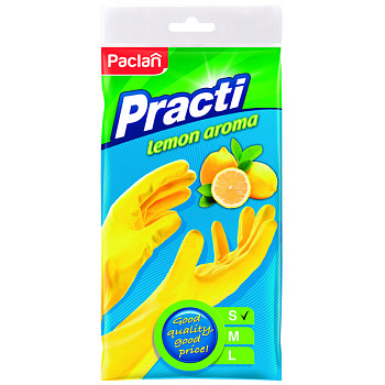 Перчатки Paclan резиновые  S желтые Перчатки Paclan резиновые  S желтые