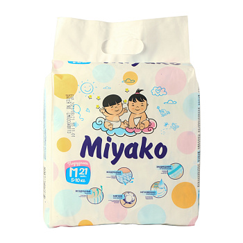 Подгузники детские Miyako 21шт M 5-10кг Подгузники детские Miyako 21шт M 5-10кг