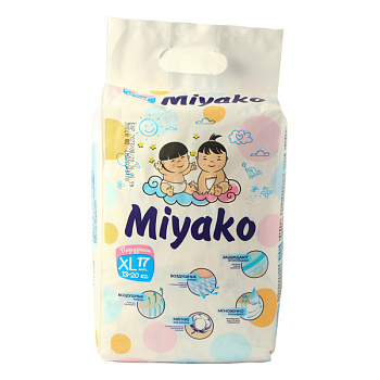 Подгузники детские Miyako 17шт XL 13-20кг Подгузники детские Miyako 17шт XL 13-20кг